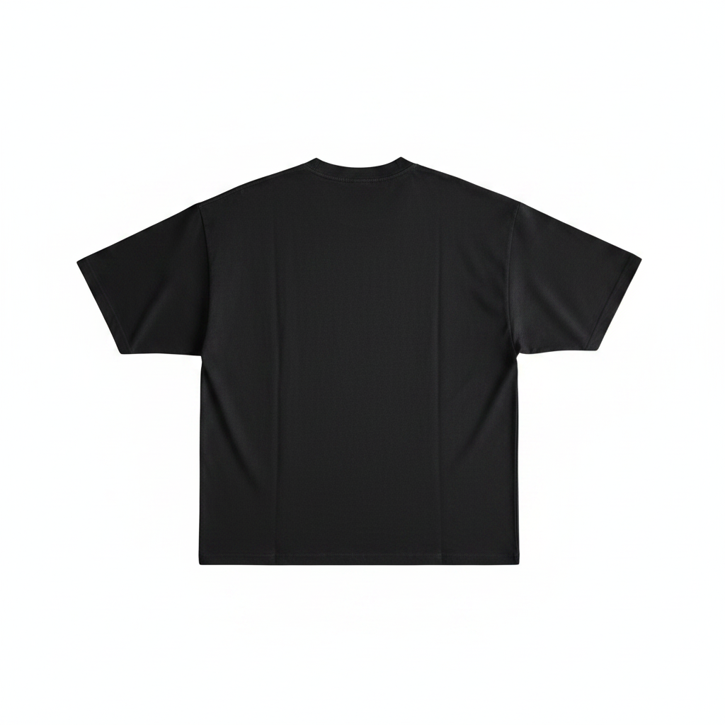 Black Tee Back White Background